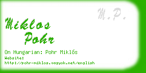 miklos pohr business card